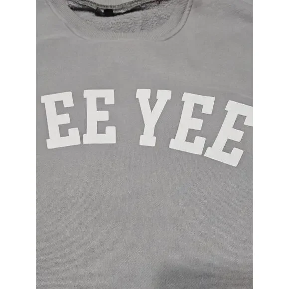 YEE YEE Sweater Mens Extra Large Gray Oversized Collegiate Sweatshirt - Picture 2 of 12